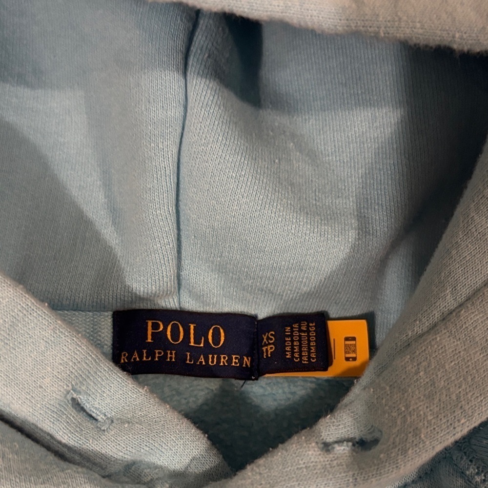 Polo Ralph Lauren Kids Aqua Hoodie with Colorful polo big pony Embroidery - Picture 3 of 6